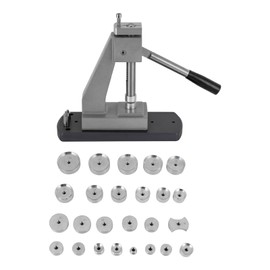 BIXIBIN Watchmaker Pressing Tool Watch Press Set Back Case,Professional Watch Press Tool Kit, Closer Crystal Glass Fitting+ 25 Dies, Capping Machine Adjustable Height, for Opening/Closing Watch Cases
