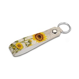 doginthehole Keychain Lanyard for Keys Wristlet Strap Key Chain Holder for Women Girls, Vintage Sunflowers Print Hand Wrist Lanyards for Keys and Wallets