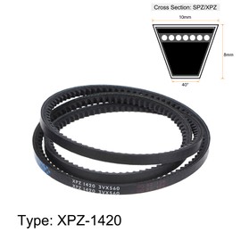 sourcing map XPZ1420/3VX560 Drive Belt 1420 mm Pitch Length Rubber for Transmission
