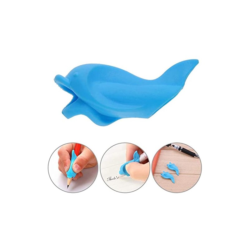 LATRAT 12 Pieces Writing Aid Grip, Posture Correction Dolphin Style