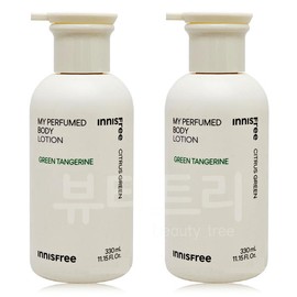 Innisfree 이니스프리 마이퍼퓸드 바디 그린탠저린 바디 로션 330ml X 2개 Innisfree My Perfumed Body Green Tea & Lemon Body Lotion 330ml x 2