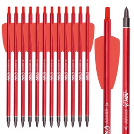 ELONG OUTDOOR Pack of 12 Crossbow Arrows Aluminium Bolts 7.5 Inch for Ek Archery Adder Cobra System with 2 Inch Wings for Target Archery Shooting