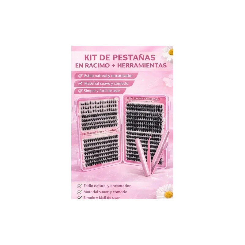 Pestañas Postizas 740 Piezas, Volumen Natural, Kit Profesion Negro D