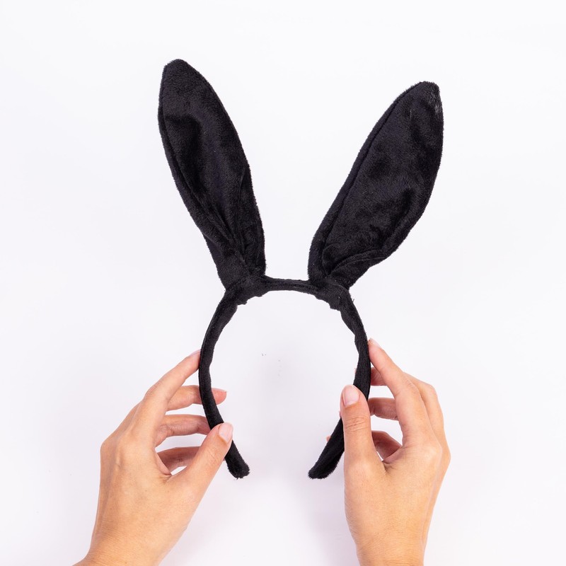 evelay Black Rabbit Ears Hare Headband Fancy Dress Costume Accessory