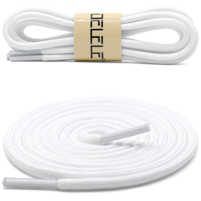 DELELE 2 Pair Round Solid Climbing Shoelaces White Hiking Shoe