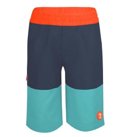 Trollkids Children's Swimming Shorts Kroksand, Dark Navy/Glow Orange/Dusky Turquoise, 116