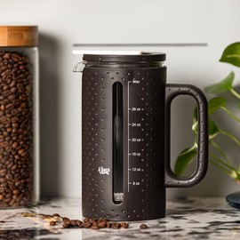 Ubeca The 34oz Large French Press Coffee Maker – Elegant Borosilicate Glass Carafe, Heat-Resistant & Minimalist Handle, Premium Design for Coffee, Tea & Hot Drinks – BPA-Free 1000ml Coffee Brewer