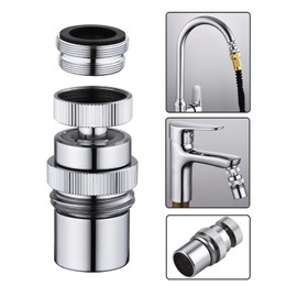 Faucet Adapter with Aerator, Sink Faucet to Garden Hose Adapter, Kitchen/Bathroom Faucet Adapter to Garden Hose, Faucet Adapter for Connecting Garden Hoses, Chrome