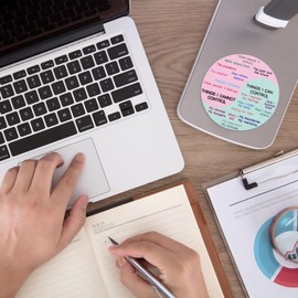 Emotional Yin Yang Stickers Emotions Poster for Kids Feelings Wheel Chart Sticker Color Charts Emotion Pie Chart Decal Decor Magnet PVC Rubber Freezer Door Work