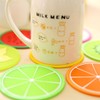 Kinteshun Silicon Drink Coaster,Heat-Insulated Non Slip Fruit Slice Drink Cup