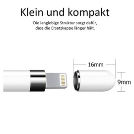Pack of 2 Magnetic Replacement Caps, Pencil Cap Compatible with a Variety of Capacitive Pens, Comfortable and Portable Magnetic Caps Backup Protective Cover Protect Charging Port (White)