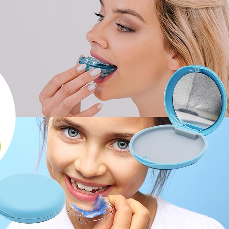 Mouthpiece Case, Small, Orthodontic Retainer Box, Portable, Convenient, Magnetic Closure,