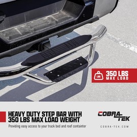 Hitch Step Black 2" Class III 2 Stage Hitch Receiver Bumper Step Poweder Coated 350LB Load Weight Heavy Duty