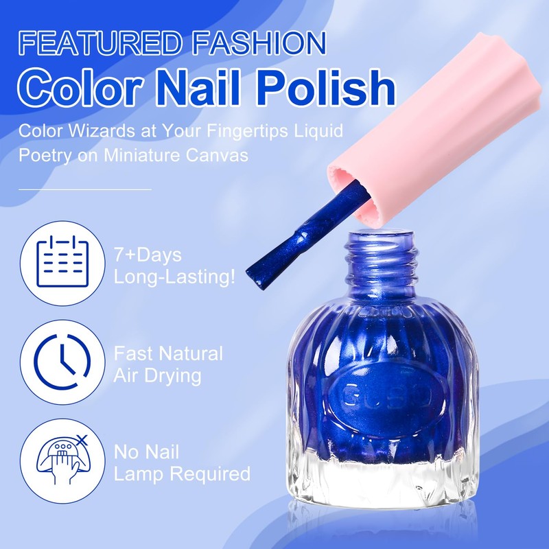 Major Dijit Quick-Dry Glitter Nagellack Blau – Ohne UV/HEMA, 10