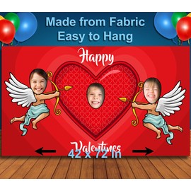 Valentine's Day Theme Face Cutout, 42x72" Photo Stand-in, Party Selfie Photo Prop