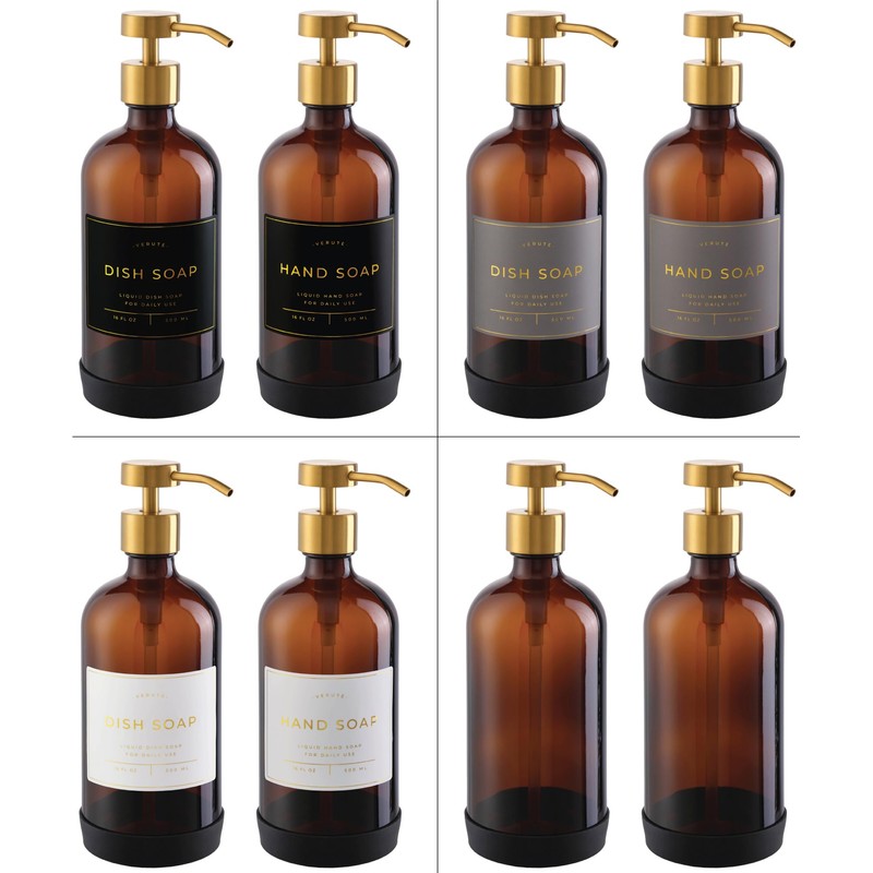 Hand and Dish Soap Dispenser for Kitchen and Bathroom, Set