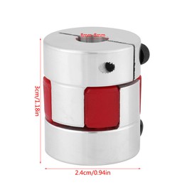 KooingTech 8 mm to 8 mm shaft coupling, aluminium alloy shaft plum connecting shaft for stepper motor D20 L25