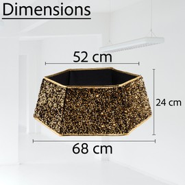 26.8inch Christmas Tree Skirt Foldable Sequin Xmas Tree Stand Base Cover Collar Trunk Basket Ring for Tree Decorations