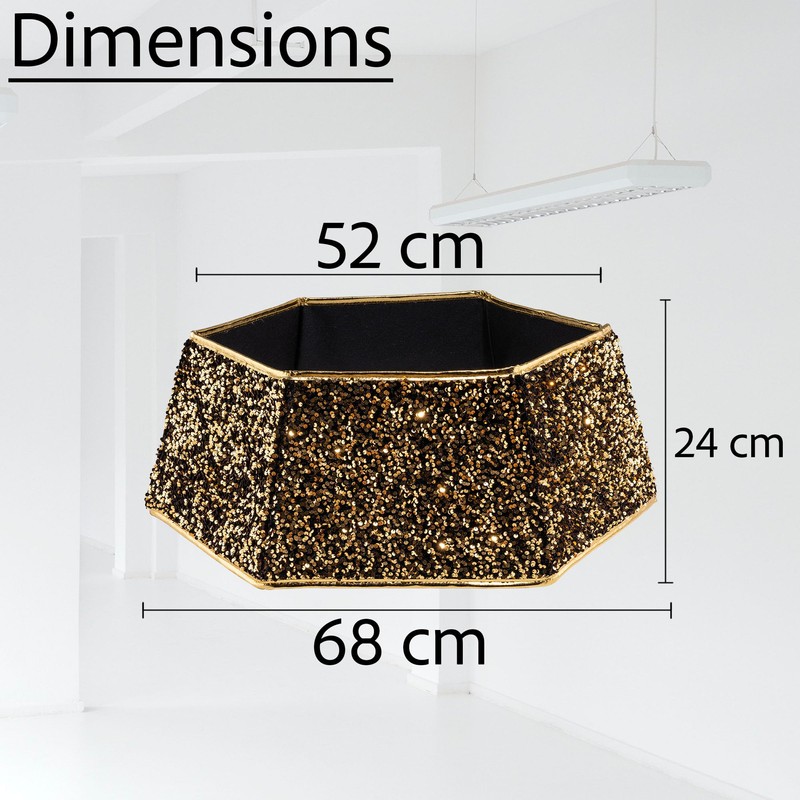 26.8inch Christmas Tree Skirt Foldable Sequin Xmas Tree Stand Base