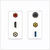 RiteAV 3xRCA Composite HDMI 3.5mm USB 3.0 Wall Plate - 2 Gang [Screwless White]
