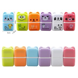 6PCS Cute Pencil Eraser, Cartoon Animal Themed Roller Colorful Rectangle Eraser, Pencil Rubber Erasers School Office Supply Stationery for Kids