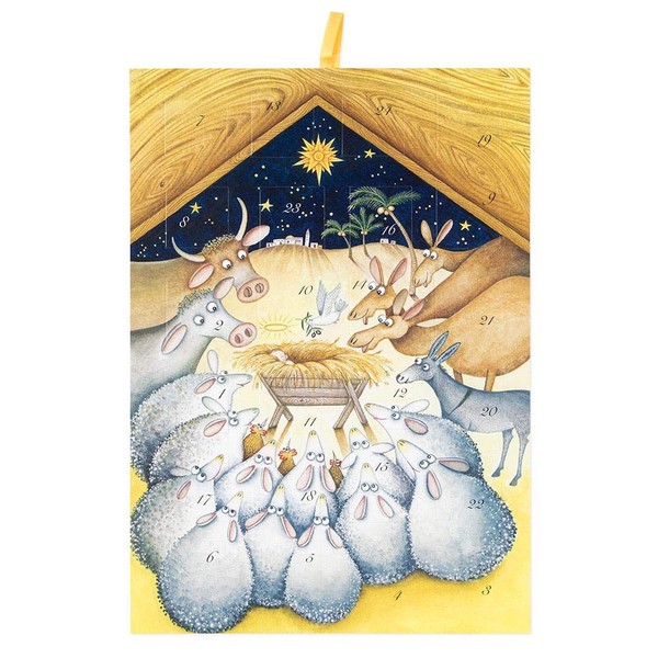 Caspari Nativity with Animals Advent Calendar - 1 Each