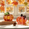 Hand Blown Glass Pumpkin Collectible Figurine Art Glass Pumpkin Paperweight