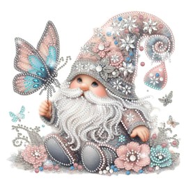 Bowetile Special Shape Diamond Art Painting Kits for Adults Beginners, Gnome Diamond Art Painting Kits, 5D DIY Diamond Crystal Rhinestones Gem Art for Adults, Home Wall Decor 12×12 Inch