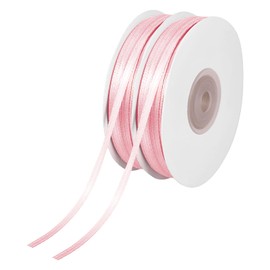 91 Meter Schleifenband Rosa- Geschenkband Rosa Satinband 3mm für Geschenkverpackungen, Dekorationen, Hochzeiten, Geburtstage und andere Festtage