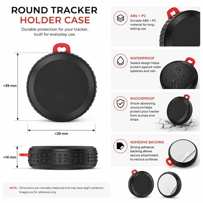 Waterproof Tracker Holder Case for AirTag – Adhesive Shock-Resistant Cover