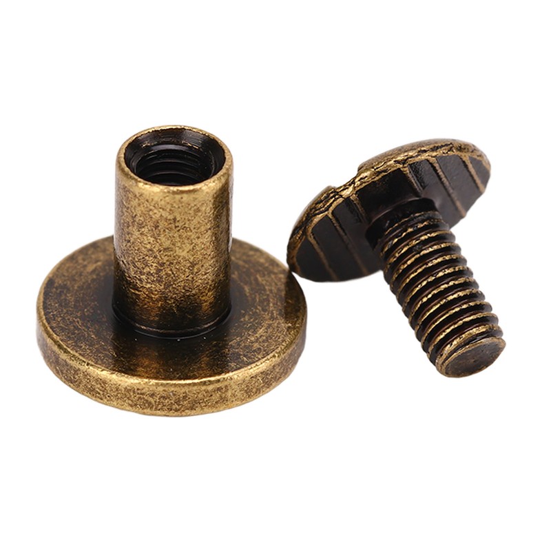 200 Set Chicago Screws Set 9.5x8mm Hard Thick Brass Uniform