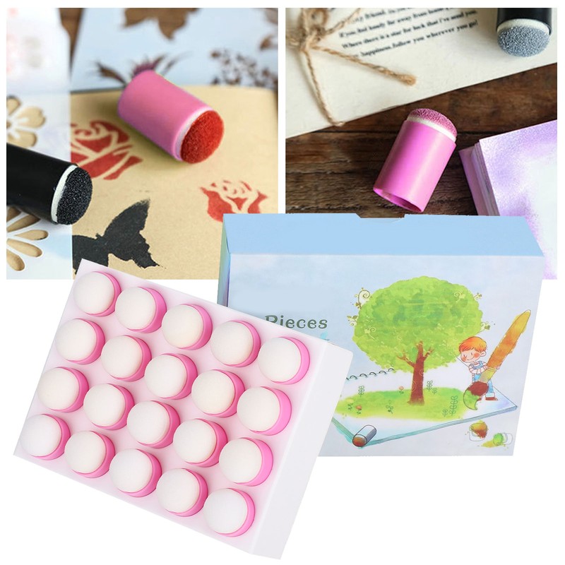 20pcs Finger Sponge Daubers DIY Finger Painting Drawing Stamping Sponge