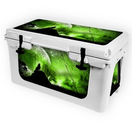 MightySkins (Cooler Not Included) Skin Compatible with RTIC 45 Cooler (2017 Model) - Howling Wolf | Protective, Durable, and Unique Vinyl Decal wrap Cover | Easy to Apply | Made in The USA