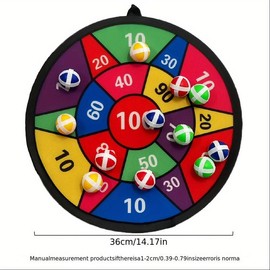 Sticky Ball Dart Board Set, 1 Set Indoor Outdoor Game Toy with Random Color Balls, Foldable Portable Family Party Toy, Ideal Birthday Gift, Holiday Gift - Color: Multicolor, Specification: 12 balls+1 hook