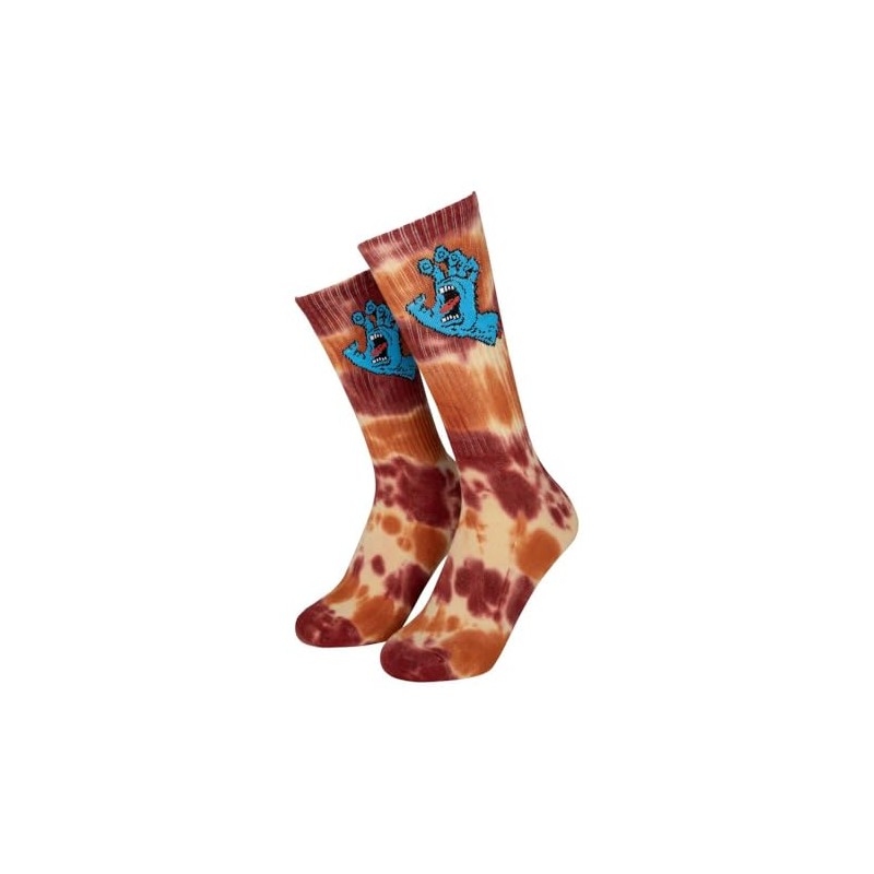 Santa Cruz Screaming Hand Tie Dye Socks 8-11, wood, 42