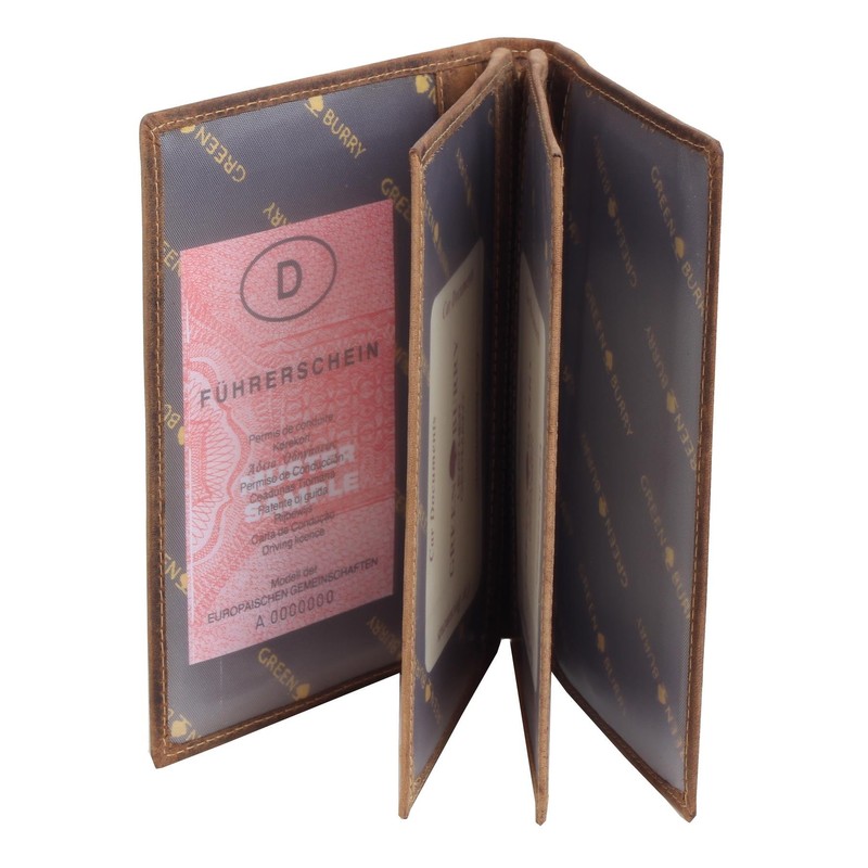Greenburry Leather ID Folder with Fish Motif I Leather Document