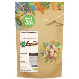 Wholefood Earth Organic Brazil Nuts – 500g | Raw | GMO Free | Vegan | Source of Fibre | Certified Organic