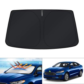 KUST Parasol para parabrisas bloquea los rayos UV, protector de visera plegable para Ford Fusion Sedan 2013-2020, mantiene tu coche más fresco