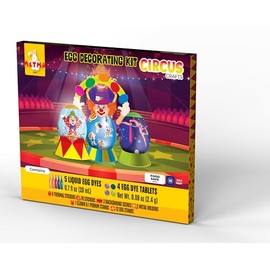 METMA 1999 Egg Decorating Kit Circus Crafts - Complete Decorative Eggs Set with Liquid Dyes, Tablets, Stickers, Egg Spinner and More - Fun Easter Egg Dye Kit Arts and Crafts for Kids (Circus Crafts)