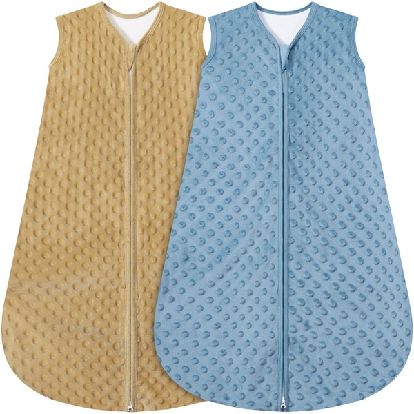 BSTOPPT Fleece Baby Sleep Sack with Plush Dots,2 Pack TOG