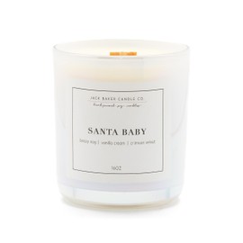 Jack Baker Candle Co. Santa Baby Candle, Made with Soy Wax and Essential Oils, Boozy Nog, Vanilla Cream, Crimson Velvet Fragrance, 16 oz.