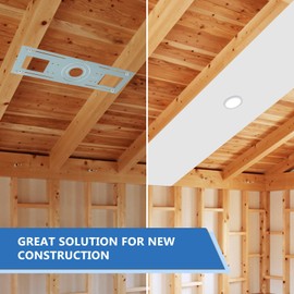 CycevSun 12 Pack New Construction Rough in Plate Pre Mounting Bracket for 3 / 4 /6 inch Recessed Wafer LED, 26 Inch Length, Shallow Downlight Housing, Galvanized Metal Sheet