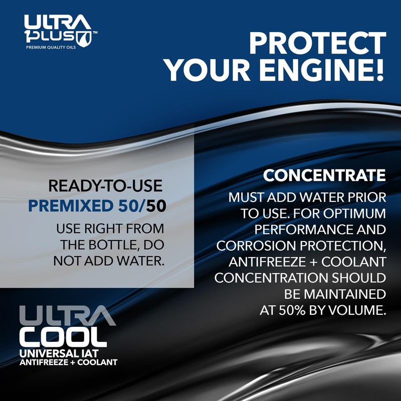 ULTRA 1PLUS Antifreeze Coolant - UltraCool Universal PREMIXED 50/50 -