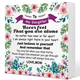 To My Daughter Wood Sign Gift,Just Believe in Yourself Wood Plaque Sign Wood Block Sign Desk Decor Decorations Gift Ideas for Daughter Home Office Bedroom Shelf Table Decor,Birthday Gift for Daughter