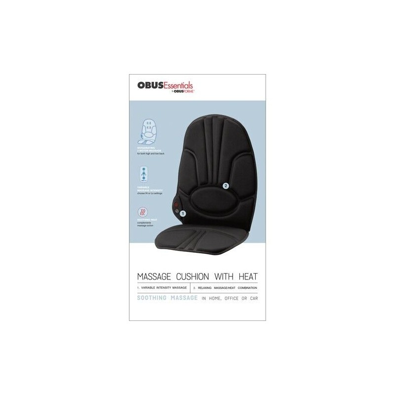 Obusforme CCBCMH01 Home/Auto Back & Seat Heated Massage Cushion for