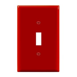 ENERLITES Toggle Light Switch Wall Plate, 1-Gang 4.88" x 3.11", Mid-Size, UL Listed, 8811M-R, Red