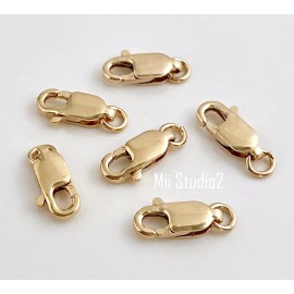 Unbranded 5pcs 10mm 14k gold filled lobster claw clasp closure with open jump ring F36g