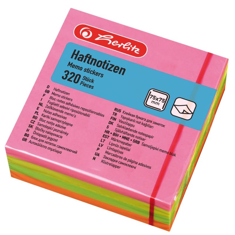 Herlitz 790774 Sticky Notes 75 x 75 mm 320 sheets
