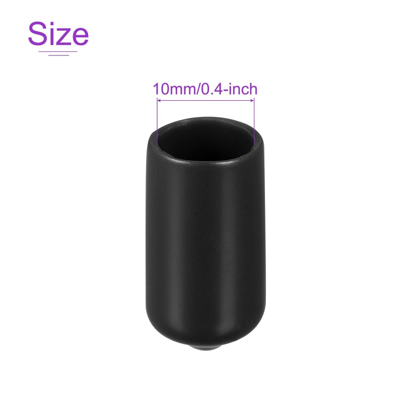 DMiotech 80pcs 10mm Inner Diameter Black Screw Protector Rubber End