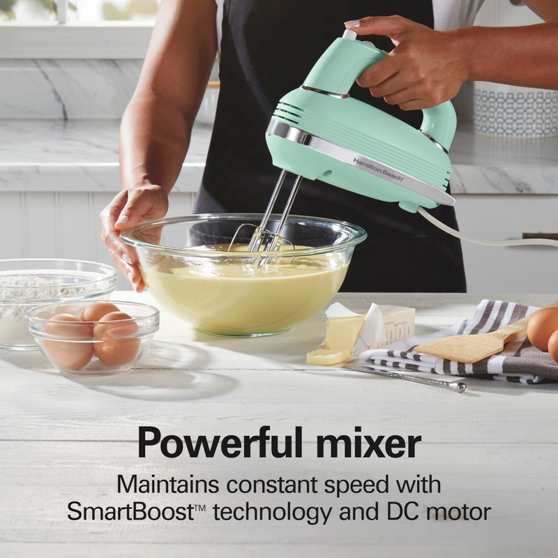 Hamilton Beach Vintage-Style 5-Speed Electric Hand Mixer, Powerful 1.3 Amp